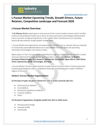 L-Fucose Market Analysis By Top Key Players-DuPont,Iris Biotech,Jennewein Biotec