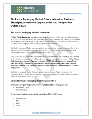 Bio Plastic Packaging Market Growth Opportunities and Trends