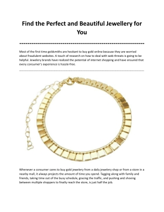 Find the Perfect and Beautiful Jewellery for You .docx