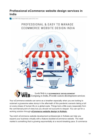 Professional eCommerce website design services in India