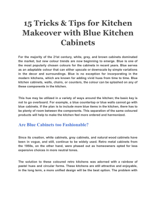 15 Tricks & Tips for Kitchen Makeover with Blue Kitchen Cabinets