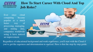 How To Start Together With Your Cloud Career And Top Job Roles