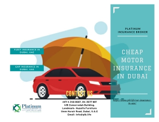 Cheap Motor Insurance in Dubai