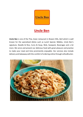 5% Off – Uncle Ben Thai, Asian Restaurant Bowen Hills, QLD