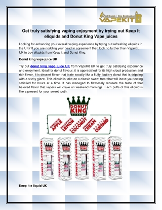 Donut king vape juice UK