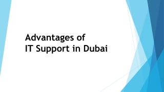 Advantages of IT Support in Dubai