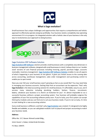 What is Sage evolution