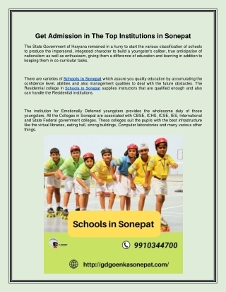 Get Admission in The Top Institutions in Sonepat
