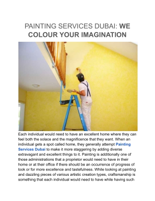 PAINTING SERVICES DUBAI_ WE COLOUR YOUR IMAGINATION