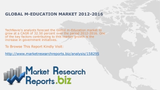 Global m-Education Industry Trends2012-2016:MarketResearchRe