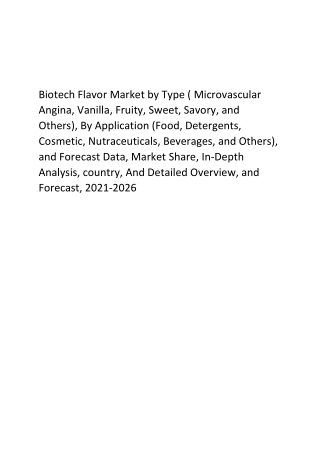 Biotech Flavor Market Share Value Analysis 2026