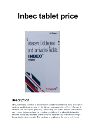 Inbec tablet price