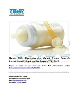 Human Milk Oligosaccharides Market Size, Share, Industry Growth, Report 2027