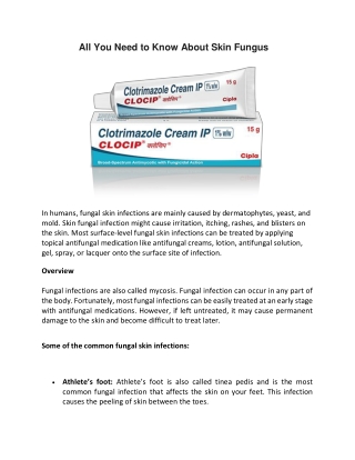 All You Need to Know About Skin Fungus