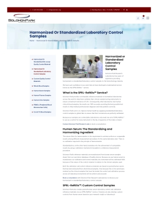 Harmonized Or Standardized Laboratory Control Samples