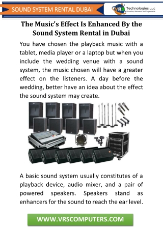 The Music Effect Is Enhanced By the Sound System Rental in Dubai