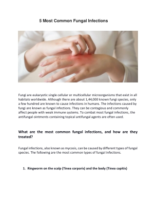 5 Most Common Fungal Infections