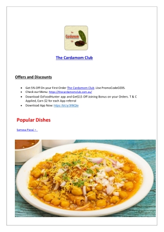 15% Of f- The Cardamom Club Indian Restaurant Safety Bay, WA