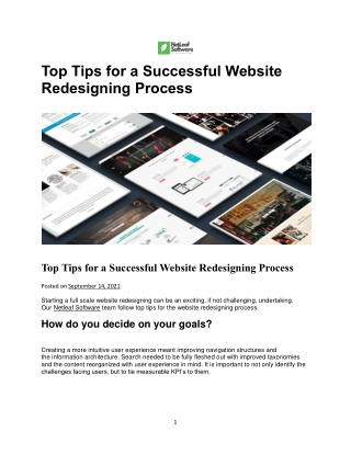 Top Tips for a Successful Website Redesigning Process