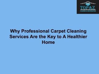 Why Professional Carpet Cleaning Services Are the Key to A Healthier Home