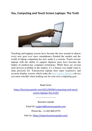 You Computing and Touch Screen Laptops The Truth