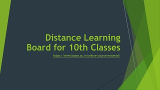 Distance Learning Board for 10th Classes