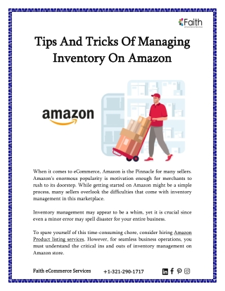 Tips And Tricks Of Managing Inventory On Amazon