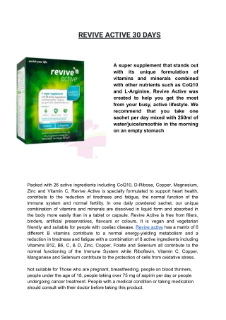 REVIVE ACTIVE  30 DAYS