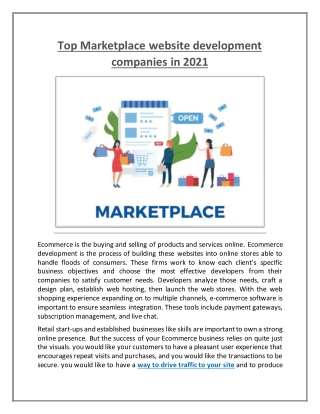 Top Marketplace website development companies in 2021