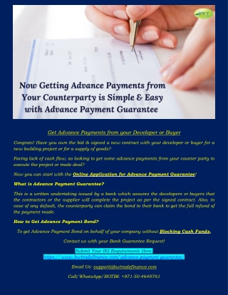 Advance Payment Guarantee – How to Get Payment Bond
