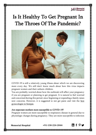 Is It Healthy To Get Pregnant In The Throes Of The Pandemic?