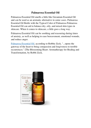 Palmarosa Essential Oil