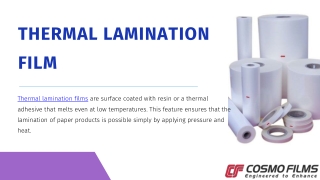 Thermal Lamination Films Manufacturer in UK