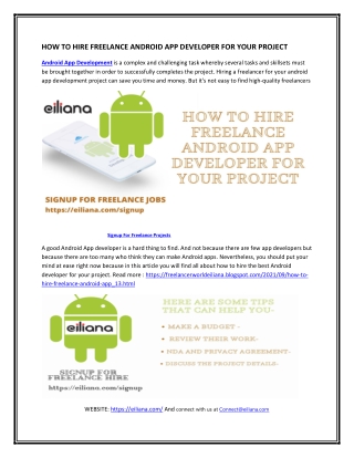 How to Hire Freelance Android App Developer for Your Project