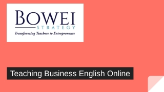 Teaching Business English Online - Bowei Strategy