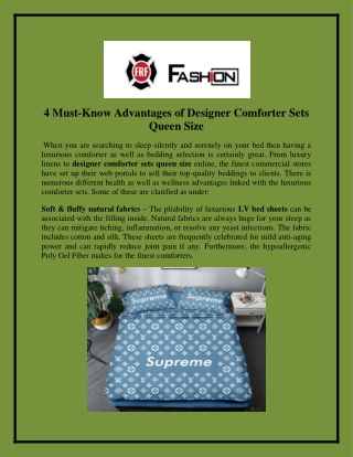 4 Must-Know Advantages Of Designer Comforter Sets Queen Size