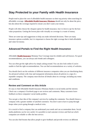 Stay Protected to your Family with Health Insurance