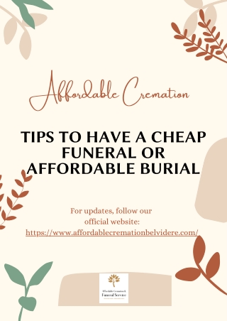 Tips to Have a Cheap Funeral or Affordable Burial