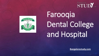 Farooqia Dental College and Hospital