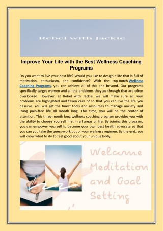 Wellness Coaching Programs