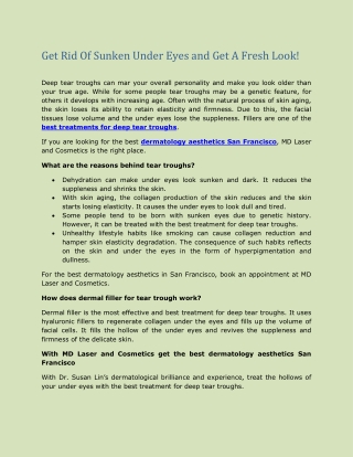 Get Rid Of Sunken Under Eyes and Get A Fresh Look!