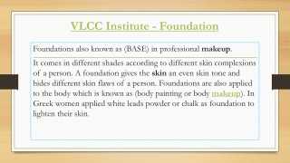 VLCC Institute - Foundation