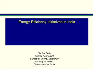 Energy Efficiency Initiatives in India