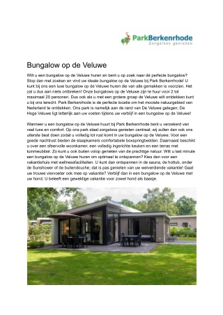 Park Berkenrhode - Bungalow Veluwe