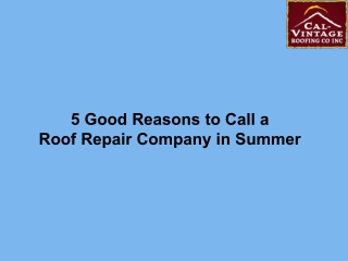 5 Good Reasons to Call a Roof Repair Company in Summer