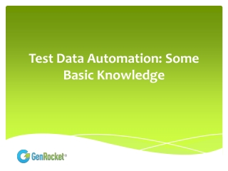 Test Data Automation Some Basic Knowledge