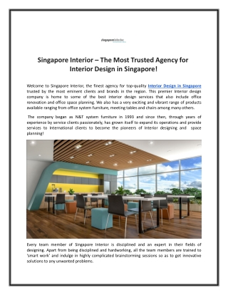 Interior Design in Singapore