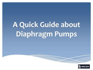 A Quick Guide about Diaphragm Pumps