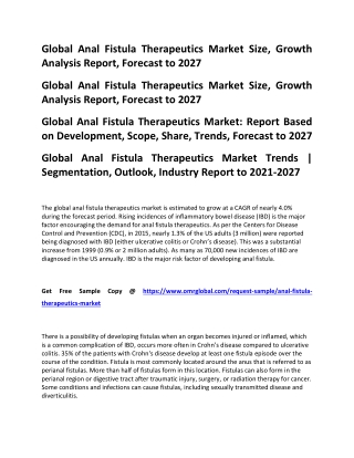 Global Anal Fistula Therapeutics Market