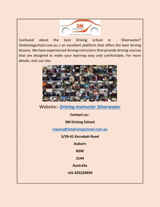 Driving Instructor Silverwater | 3mdrivingschool.com.au